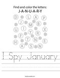 I Spy January Worksheet