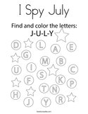 I Spy July Coloring Page