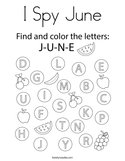 I Spy June Coloring Page