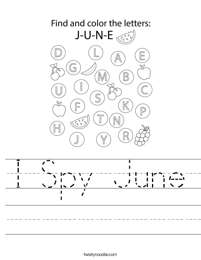 I Spy June Worksheet
