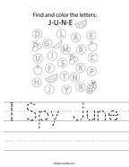 I Spy June Handwriting Sheet