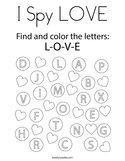I Spy LOVE Coloring Page
