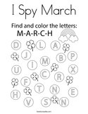 I Spy March Coloring Page