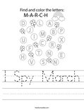 I Spy March Worksheet