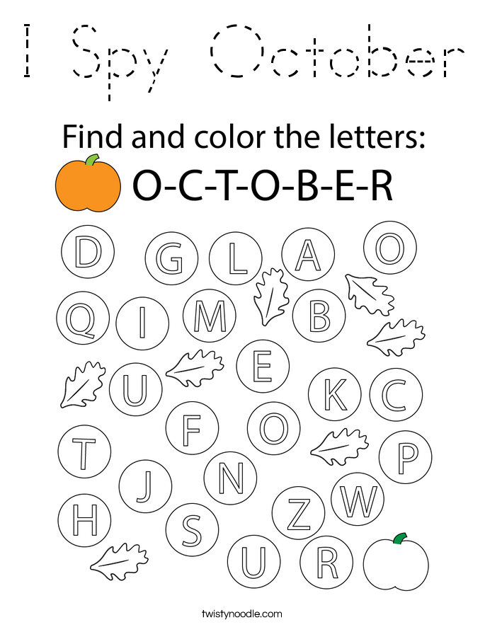 I Spy October Coloring Page