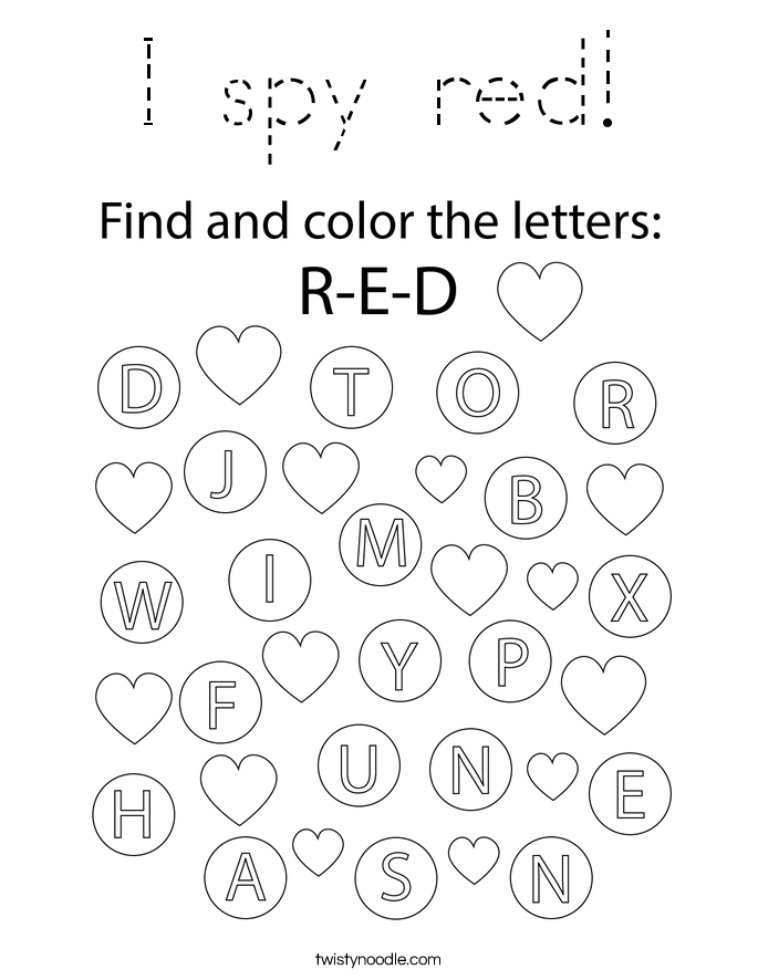 I spy red! Coloring Page