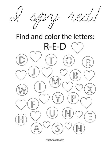 I spy red! Coloring Page