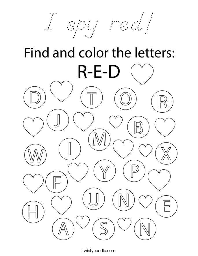 I spy red! Coloring Page