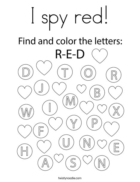I spy red! Coloring Page