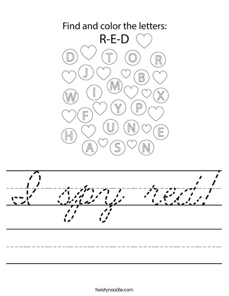 I spy red! Worksheet