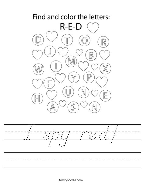 I spy red! Worksheet