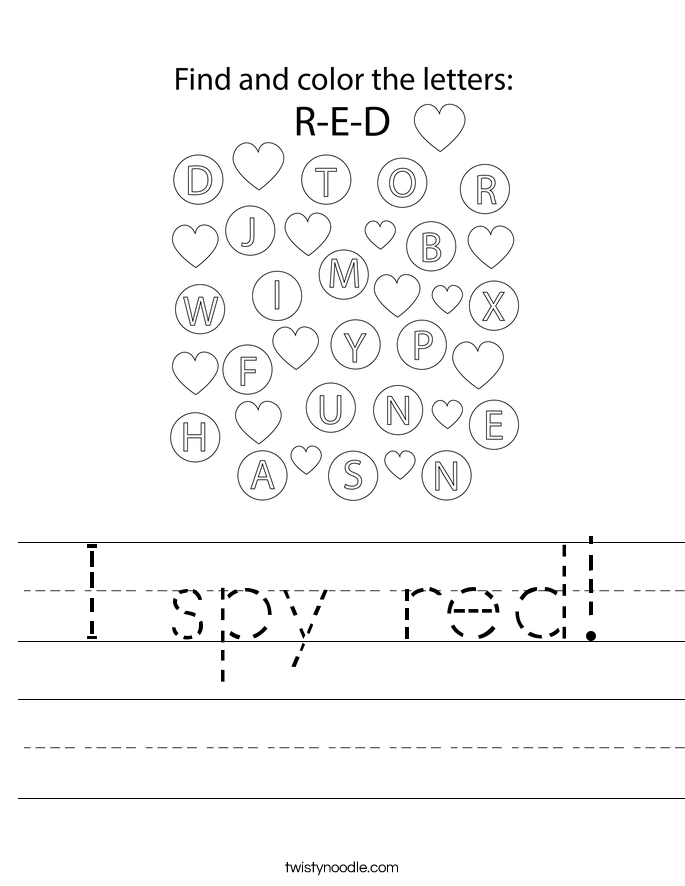 I spy red! Worksheet