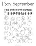 I Spy September Coloring Page