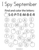 I Spy September Coloring Page