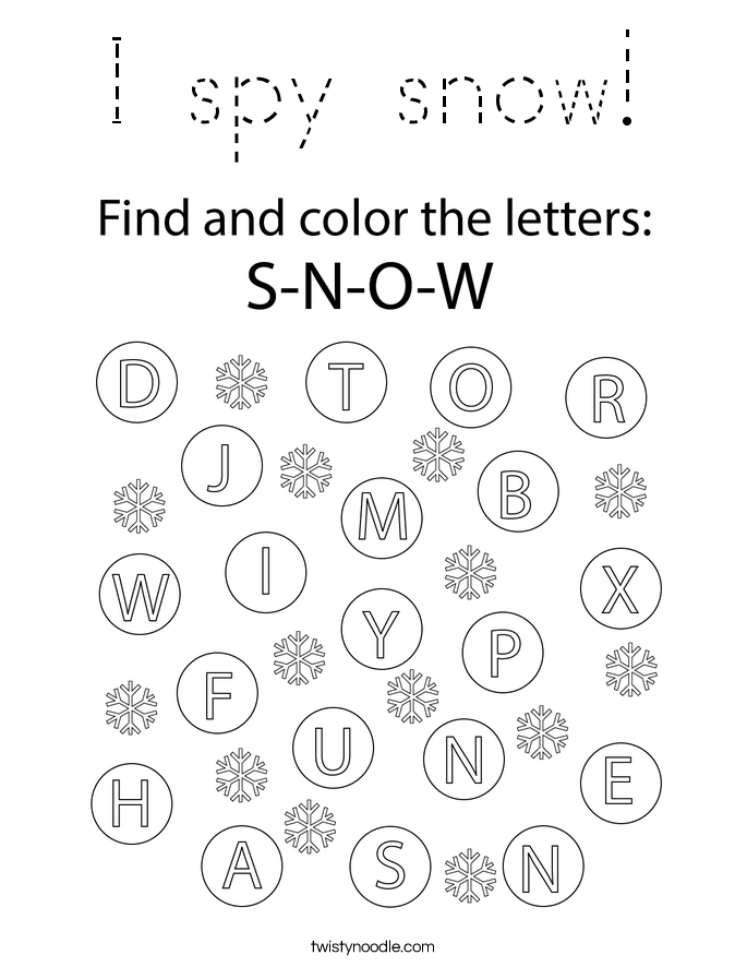 I spy snow! Coloring Page