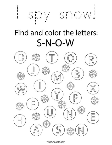 I spy snow! Coloring Page