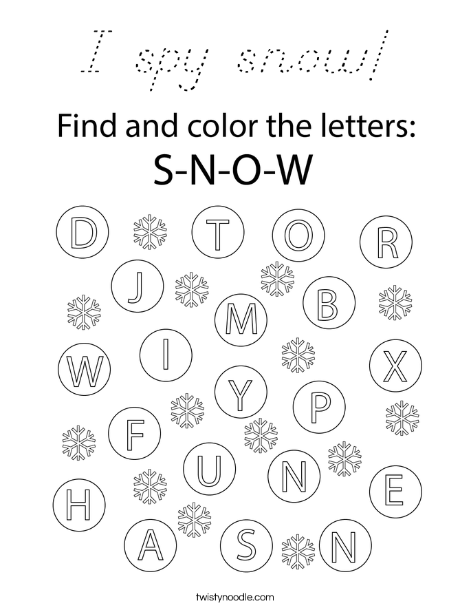 I spy snow! Coloring Page
