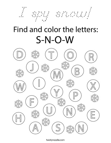 I spy snow! Coloring Page