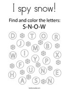 I spy snow Coloring Page