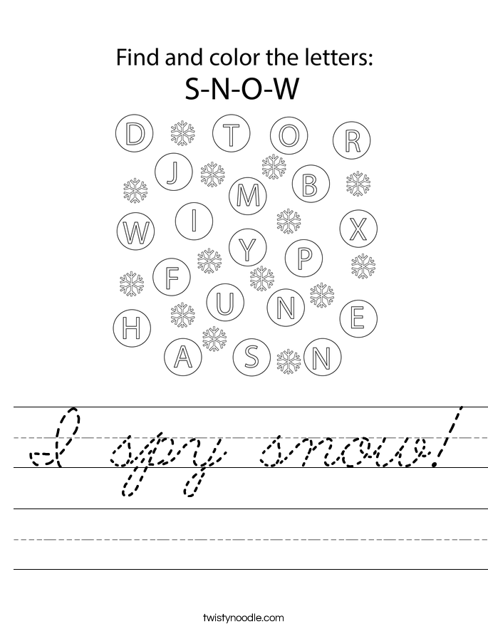 I spy snow! Worksheet