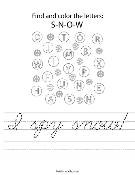 I spy snow! Worksheet