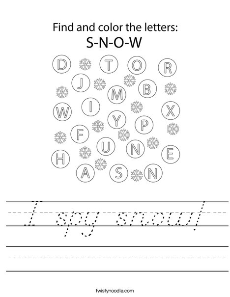 I spy snow! Worksheet