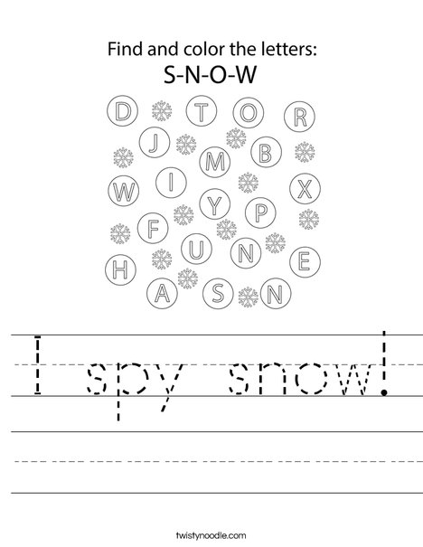 I spy snow! Worksheet