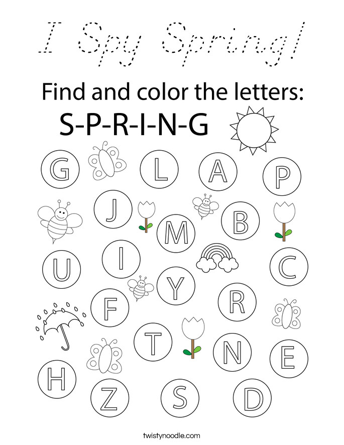 I Spy Spring! Coloring Page