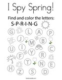 I Spy Spring Coloring Page
