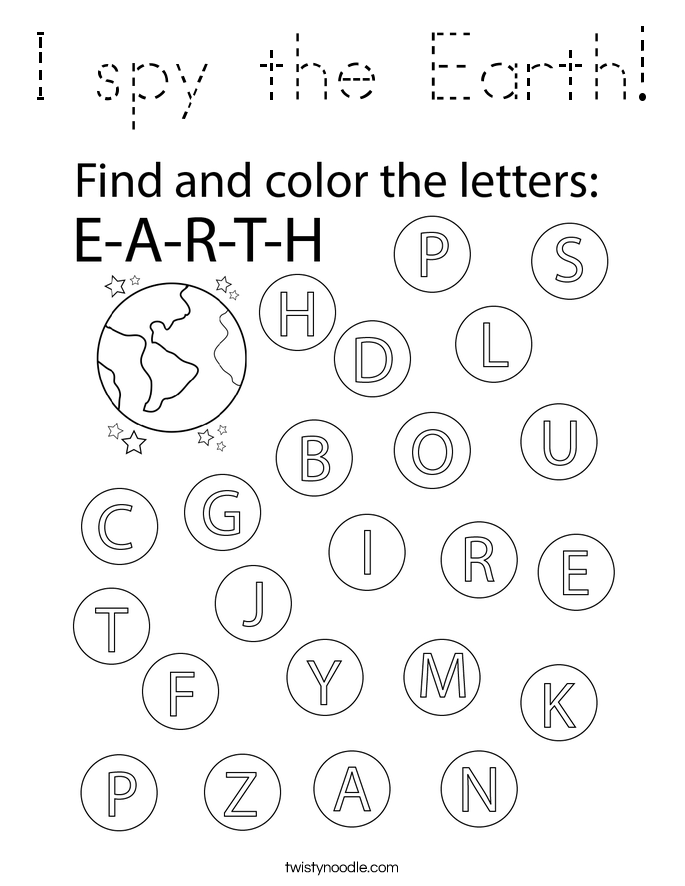 I spy the Earth! Coloring Page