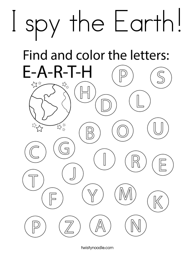 I spy the Earth! Coloring Page