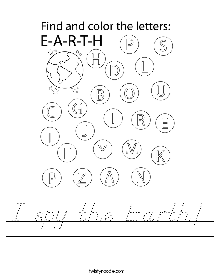 I spy the Earth! Worksheet