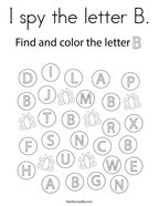 I spy the letter B Coloring Page