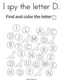 I spy the letter D Coloring Page