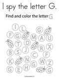 I spy the letter G. Coloring Page