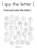 I spy the letter I Coloring Page