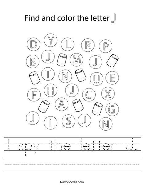 i spy the letter j worksheet twisty noodle