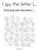 I spy the letter L Coloring Page