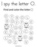 I spy the letter O Coloring Page