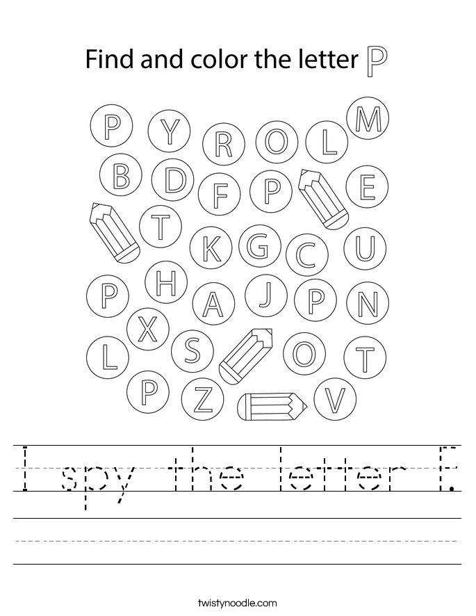 I spy the letter P. Worksheet