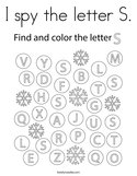 I spy the letter S Coloring Page