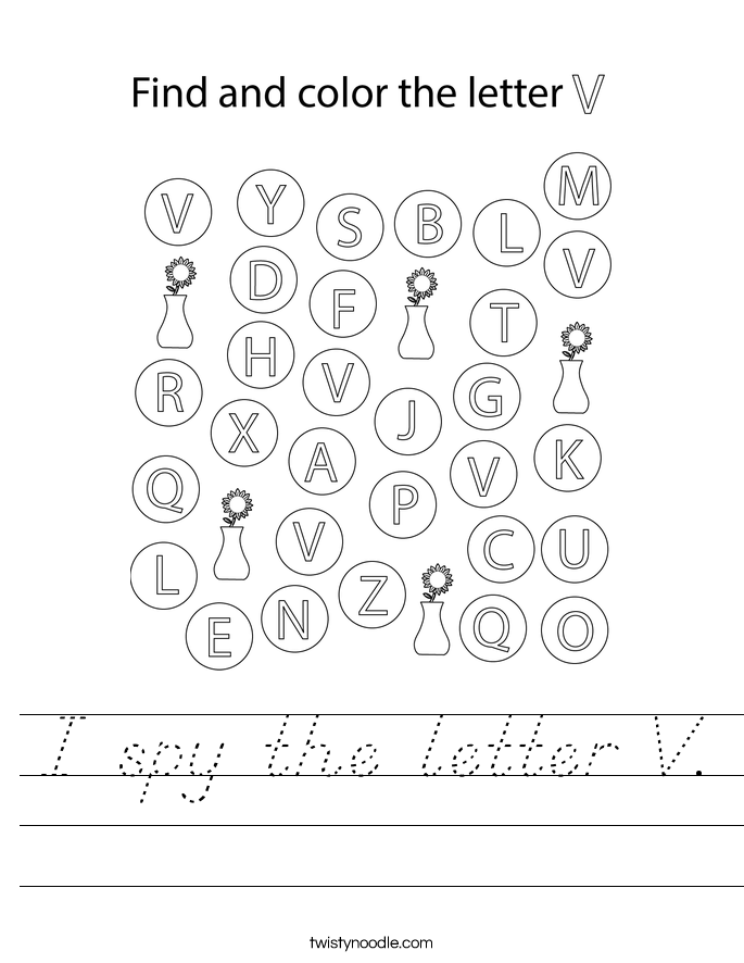 I spy the letter V. Worksheet