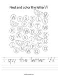 I spy the letter W. Worksheet