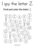 I spy the letter Z. Coloring Page