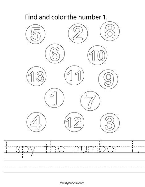 One Two Three Four Five Six Worksheet - Twisty Noodle