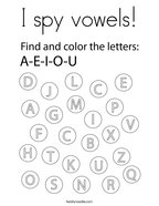 I spy vowels Coloring Page