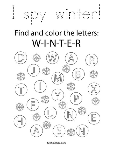 I spy winter! Coloring Page