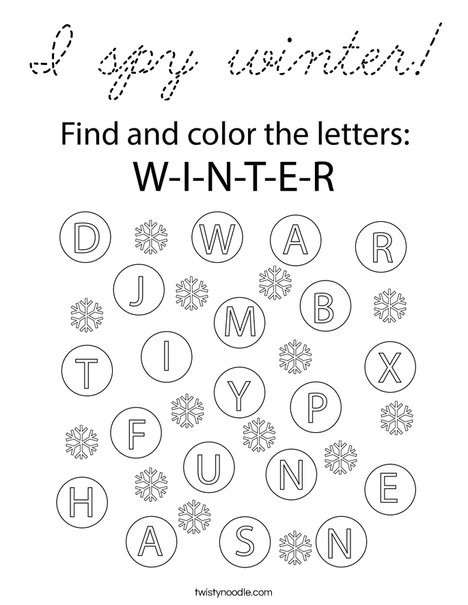 I spy winter! Coloring Page