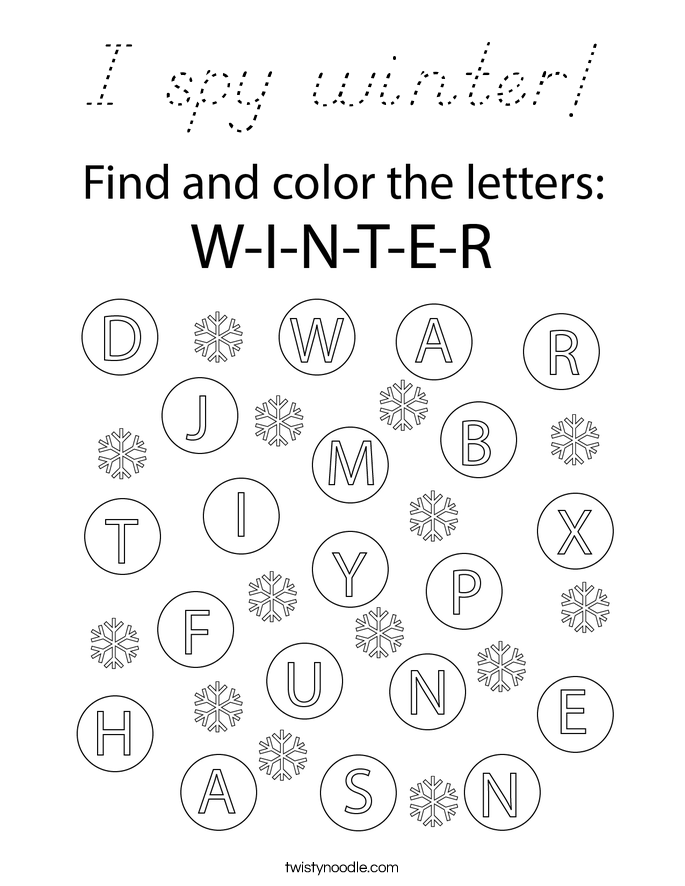 I spy winter! Coloring Page