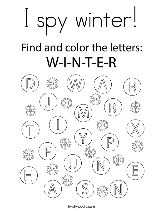 I spy winter! Coloring Page